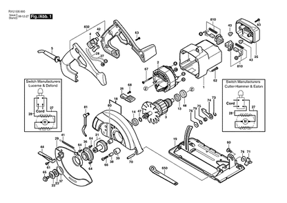 Bosch 5350 (F012535000) Diagram and Parts List for 5350 F012535000 Bosch Circular Saw