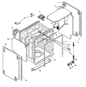 Tank Assy Diagram and Parts List for SHU6806UC 12 Bosch Dishwasher