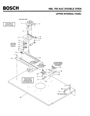 05 - UPPER INTERNAL PANEL Diagram and Parts List for HBL765AUC(FD8207-)  Bosch Wall Oven