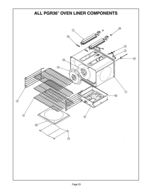 22 - OVEN LINER Diagram and Parts List for PGR366ZS  Bosch Range