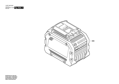 Section 1 Diagram and Parts List for 1607A350CM  Bosch Charger