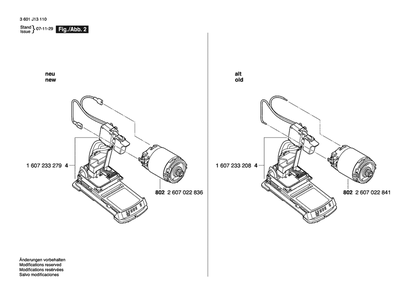 Section 2 Diagram and Parts List for 3601J13110  Bosch Impact Driver