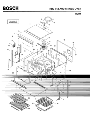 01 - BODY Diagram and Parts List for HBL742AUC(FD8207-)  Bosch Wall Oven