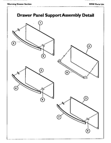 Drawer Panel Support Assembly Diagram and Parts List for SMW272S  Thermador Range