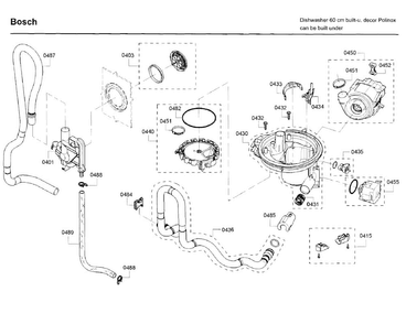 Pump Diagram and Parts List for SHE3AR72UC 22 Bosch Dishwasher