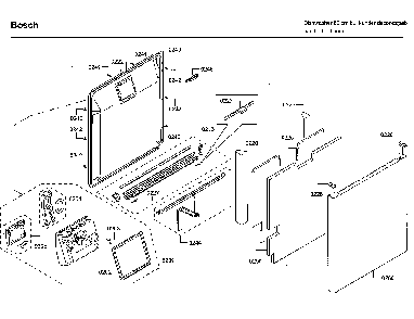 Door Diagram and Parts List for SHE89PW55N 01 Bosch Dishwasher