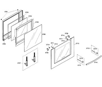 Door Assy Diagram and Parts List for HBL5650UC 04 Bosch Wall Oven