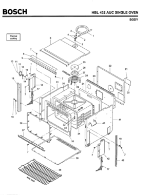 01 - BODY Diagram and Parts List for HBL432AUC(FD8202-)  Bosch Wall Oven