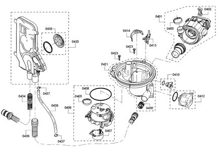 Pump Diagram and Parts List for SHE53TF5UC 07 Bosch Dishwasher