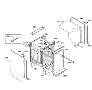 Cabinet Diagram and Parts List for SPE5ES55UC 07 Bosch Dishwasher