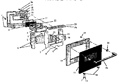 Upper Door Diagram and Parts List for CMT127  Thermador Microwave