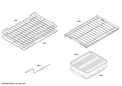 Diagram 6 Diagram and Parts List for HBLP451UC-02  Bosch Wall Oven