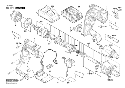 Part Location Diagram of 1607A350BM Bosch Battery Pack