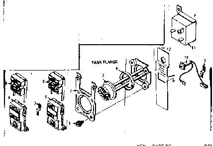 Tank Flange Diagram and Parts List for 15332930  Kenmore Water Heater