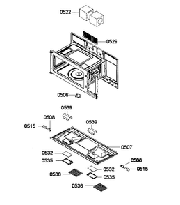 Lights/vents Diagram and Parts List for HMV3051U 01 Bosch Microwave