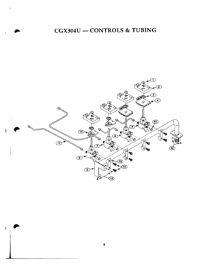08 - CONTROLS & TUBING Diagram and Parts List for CGX304UB  Bosch Range