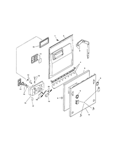 Door Assembly Diagram and Parts List for SHI6802UC 11 Bosch Dishwasher