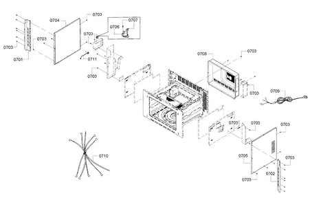 Cabinet 2 Diagram and Parts List for HMC87151UC 01 Bosch Microwave