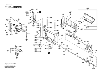 Section 5 Diagram and Parts List for GTS1041A-09 3601M13510 Bosch Table Saw
