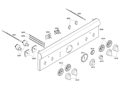 Control Panel Diagram and Parts List for PRD304EHC 07 Thermador Range