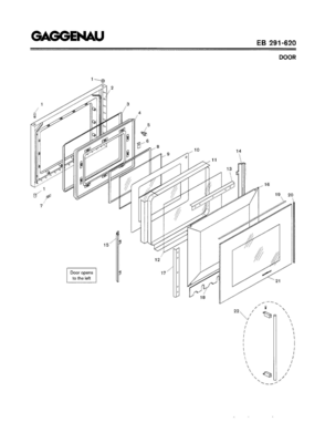 04 - DOOR Diagram and Parts List for EB291-620  Bosch Range