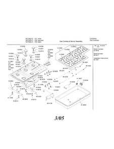 Gas Cooktop Diagram and Parts List for NGT932UC 01 Bosch Cooktop