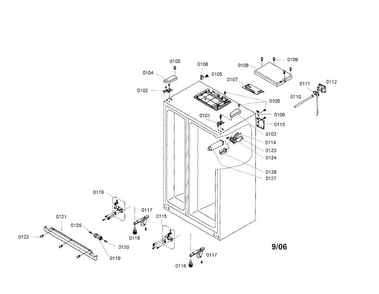 Cabinet Diagram and Parts List for B20CS50SNB 01 Bosch Refrigerator