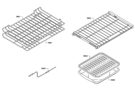 Rack Assy Diagram and Parts List for HBLP451UC 01 Bosch Wall Oven