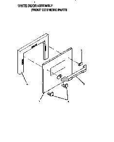 White Door Assembly Diagram and Parts List for CT127N  Thermador Wall Oven