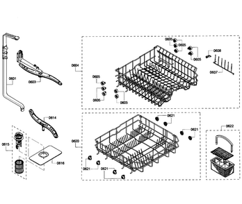 Baskets Diagram and Parts List for SHE4AM15UC 03 Bosch Dishwasher