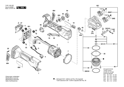 Part Location Diagram of 1607000EA4 Bosch Gear Housing