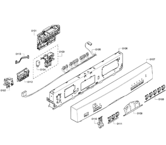 Control Panel Diagram and Parts List for SHE55M15UC 64 Bosch Dishwasher