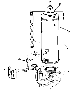 Replacement Parts Diagram and Parts List for 153335000 87 MODEL Kenmore Water Heater