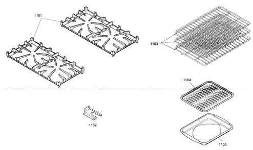 Racks Diagram and Parts List for PRG364EDG02  Thermador Range