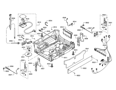 Base Diagram and Parts List for DWHD440MFP 07 Thermador Dishwasher