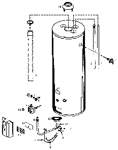 Replacement Parts Diagram and Parts List for 153334461  Kenmore Water Heater