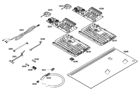 Control Assy Diagram and Parts List for NIT8053UC 01 Bosch Cooktop