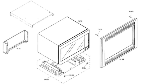 Outside View Diagram and Parts List for MCEB01  Thermador Microwave
