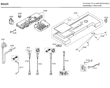 Control Panel Diagram and Parts List for WFMC8401UC 10 Bosch Washer