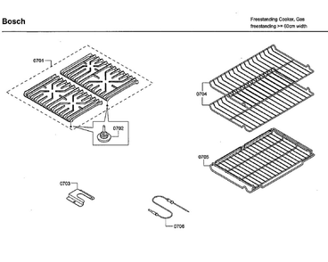 Accessories Diagram and Parts List for HGS7132UC 06 Bosch Range