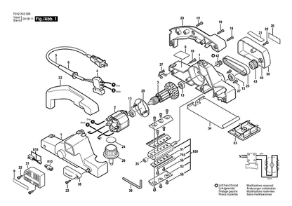Bosch F012x55500 Diagram and Parts List for 1555 (TYPE 1)(F012X55500) Bosch Router