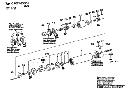 Section 1 Diagram and Parts List for 0607953305  Bosch Engine