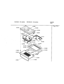 Upper Lower Door Diagram and Parts List for HBL765AUC 01 Bosch Wall Oven