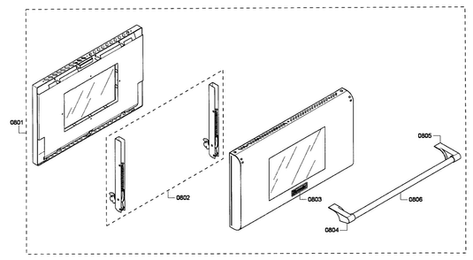 Door Assy Diagram and Parts List for PRD366EPG-01  Thermador Range