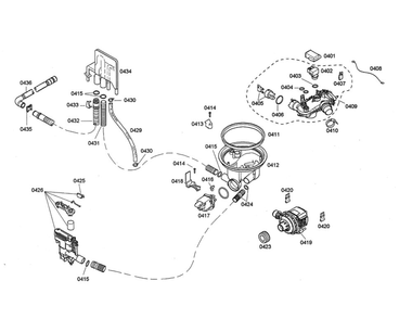 Sump/Heater/Water Inlet Diagram and Parts List for SHE68M05UC 53 Bosch Dishwasher
