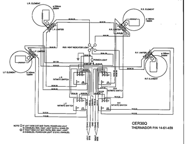 Wiring Diagram Diagram and Parts List for CEH365Q  Thermador Cooktop