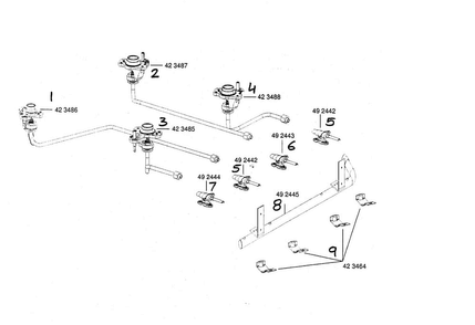 Mainifold Asy Diagram and Parts List for HDS255U 01 Bosch Range