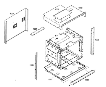 Oven Cabinet Diagram and Parts List for POM301 02 Thermador Microwave