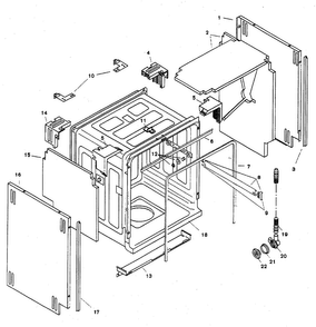 Tank Assy Diagram and Parts List for SHU9922UC 12 Bosch Dishwasher