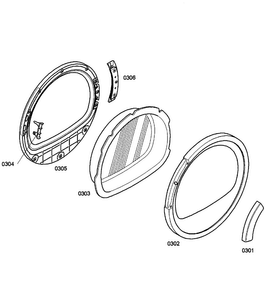 Door Diagram and Parts List for WTV76100US 04 Bosch Dryer